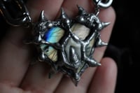 Image 9 of Dead Good spikey labradorite crystal heart with fox tooth