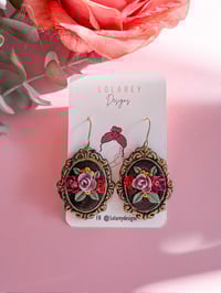 Image 2 of Gold Vintage Frame Floral Dangles