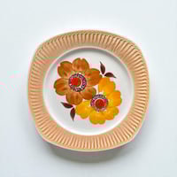 Image 1 of Plat en céramique vintage 1970 de Mondovi Italie Motif floral - Fleurs - plateau vintage