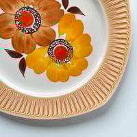 Image 5 of Plat en céramique vintage 1970 de Mondovi Italie Motif floral - Fleurs - plateau vintage