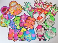 Image 1 of Set of Christmas Vinyl Stickers - 5 Designs