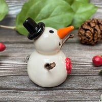 Image 2 of Handmade Ceramic Snowpeep with Top Hat