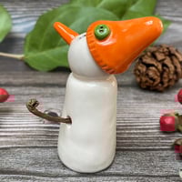 Image 4 of Handmade Ceramic Snowpeep with Mistletoe