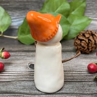 Image 5 of Handmade Ceramic Snowpeep with Mistletoe