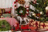 Image 1 of  Wooden toy  vintage train  90cm red 