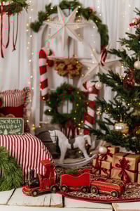 Image 2 of  Wooden toy  vintage train  90cm red 