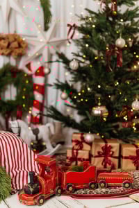 Image 3 of  Wooden toy  vintage train  90cm red 