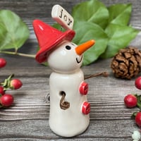 Image 2 of Handmade Ceramic JOY Snowpeep 