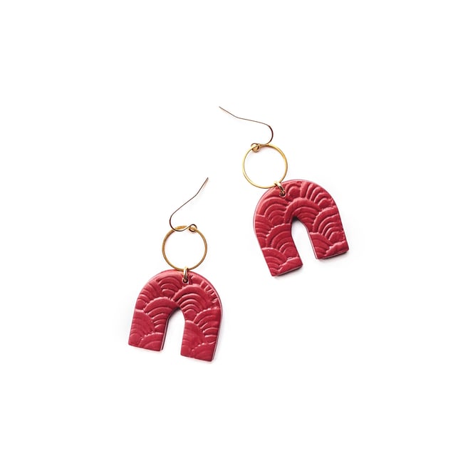 NEW Merone Clay Arch Statement Earrings 