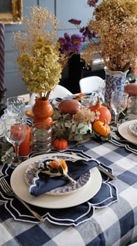 Image 5 of Set de table camélia bleu