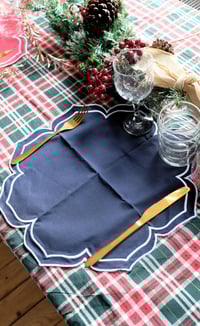 Image 1 of Set de table camélia bleu
