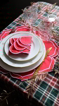 Image 1 of Set de table camélia rouge