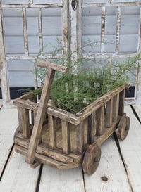 Image 1 of NEW!!Wooden rustic  cart trolley brown l BIG