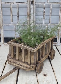 Image 2 of NEW!!Wooden rustic  cart trolley brown l BIG