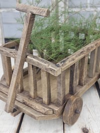 Image 3 of NEW!!Wooden rustic  cart trolley brown l BIG