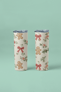 Image 1 of Gingerbread and Ribbon Christmas 20oz Tumbler 