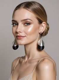 Image 1 of Orecchini pendente, in pelle, modello: ARMADILLO DROP