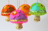 Image 5 of MORE COMING SOON! Handmade Groovy Felt Christmas Magical Toadstool Ornaments