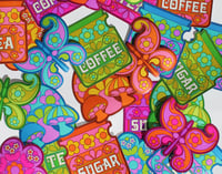 Image 1 of Set of 4 Groovy Vinyl Stickers - 3 Designs