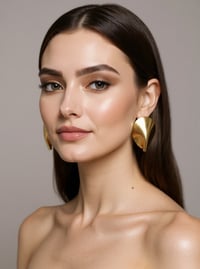 Image 10 of Orecchini a lobo, in pelle e acciaio, modello: ARMADILLO STUDS