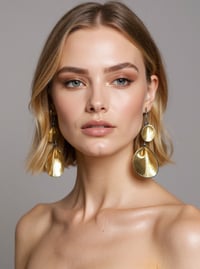 Image 1 of Orecchini pendente, in pelle e ottone, modello: ELITRE PENDANTS