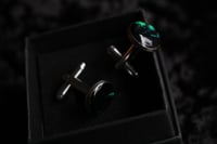 Image 2 of Copy of Dead good green beetlewing cufflinks