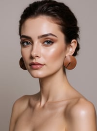 Image 16 of Orecchini a lobo, in pelle e acciaio, modello: TORTOISE STUDS