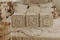 Image 2 of   Wooden box  CREAM  vintage 25X25X25