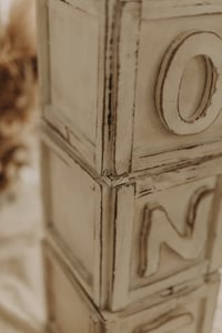 Image 4 of   Wooden box  CREAM  vintage 25X25X25