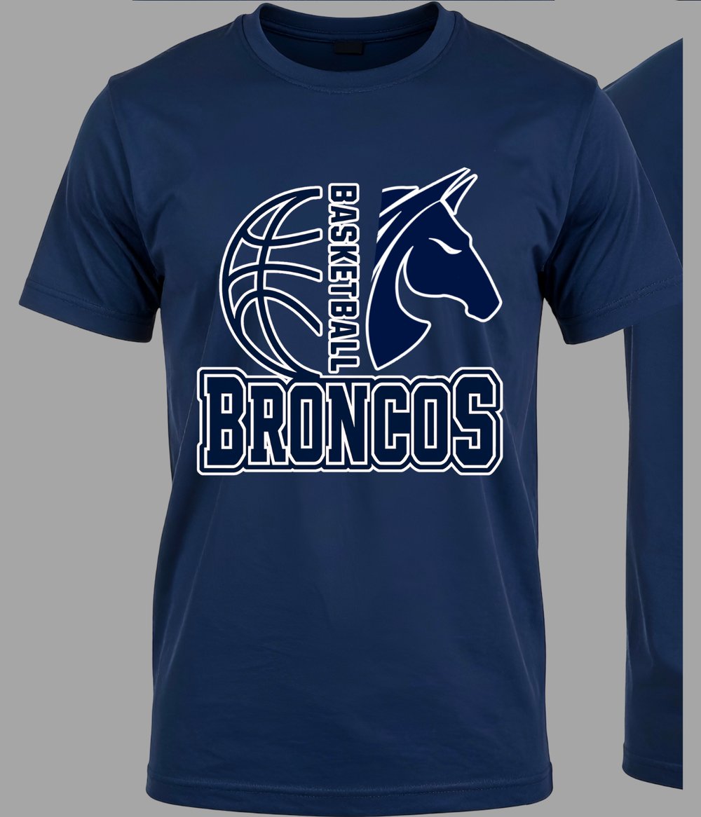 Image of Basketball Broncos Navy Tee