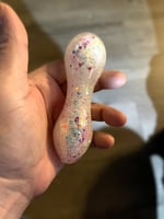 Pink Hearts Freezable Glitter Glass Pipe