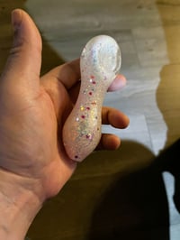 Image 4 of Pink Hearts Freezable Glitter Glass Pipe