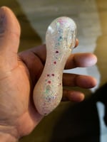 Pink Hearts Freezable Glitter Glass Pipe