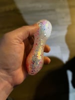 Pink Hearts Freezable Glitter Glass Pipe