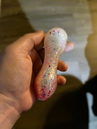 Image 6 of Pink Hearts Freezable Glitter Glass Pipe