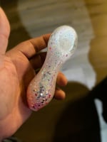 Pink Hearts Freezable Glitter Glass Pipe