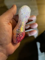 Pink Hearts Freezable Glitter Glass Pipe