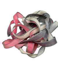 Image 2 of 1PC. COSMIC BURST 42" Hand Dyed Finished Edge Silk Wrist Wrap Bracelet/Jewelry/Craft Ribbons