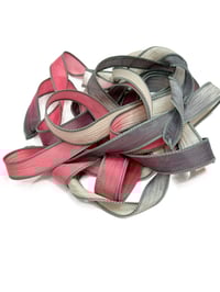 Image 6 of 1PC. COSMIC BURST 42" Hand Dyed Finished Edge Silk Wrist Wrap Bracelet/Jewelry/Craft Ribbons