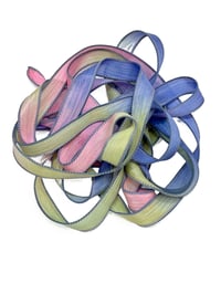 Image 3 of  1PC. JAW BREAKER 42" Hand Dyed Finished Edge Silk Wrist Wrap Bracelet/Jewelry/Craft Ribbons