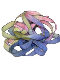 Image 6 of  1PC. JAW BREAKER 42" Hand Dyed Finished Edge Silk Wrist Wrap Bracelet/Jewelry/Craft Ribbons
