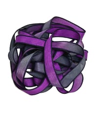 Image 2 of 1PC. STORM. 42" Hand Dyed Finished Edge Silk Wrist Wrap Bracelet/Jewelry/Craft Ribbons