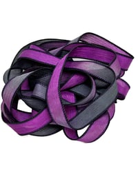 Image 6 of 1PC. STORM. 42" Hand Dyed Finished Edge Silk Wrist Wrap Bracelet/Jewelry/Craft Ribbons