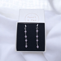 Image 1 of Lilac drop earrings