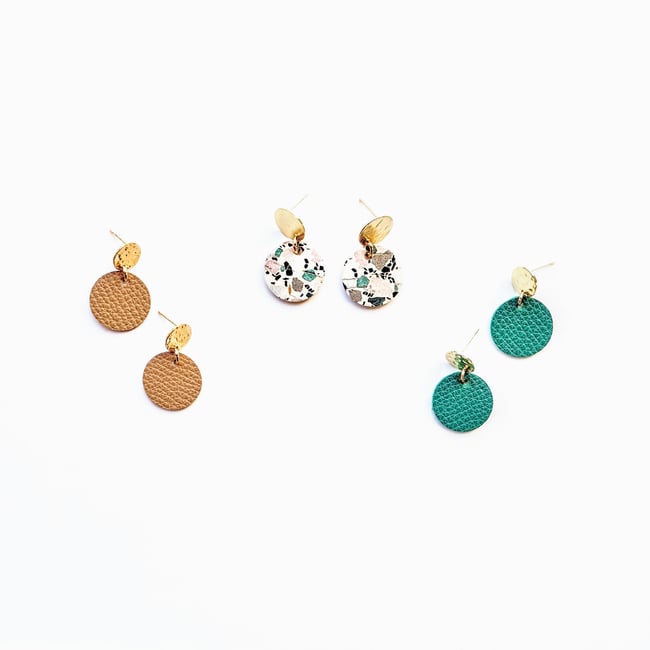 Emerald Green Leather Studs