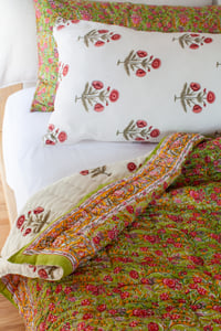 Image 3 of Olive Floral Quilt