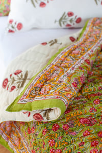 Image 2 of Olive Floral Quilt