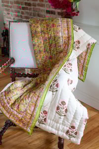 Image 1 of Olive Floral Quilt