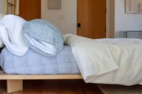 Image 3 of Solid Duvet with Zipper White & Sand