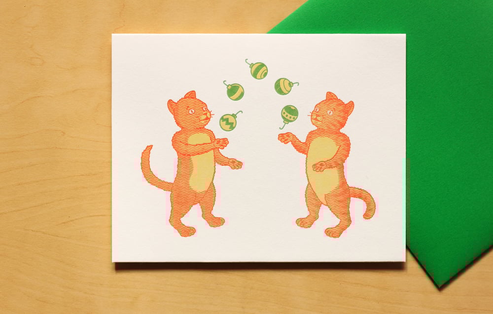Image of Juggling Cats Holiday Card